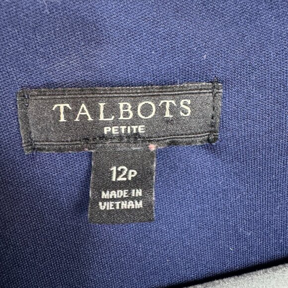 Talbots Blue red and white polka dot and hearts long sleeve dress Size 12P - Picture 2 of 14